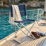 sgabello da spiaggia e campeggio pieghevole in alluminio e textilene con schienale cm 41 x 38 x 75 h