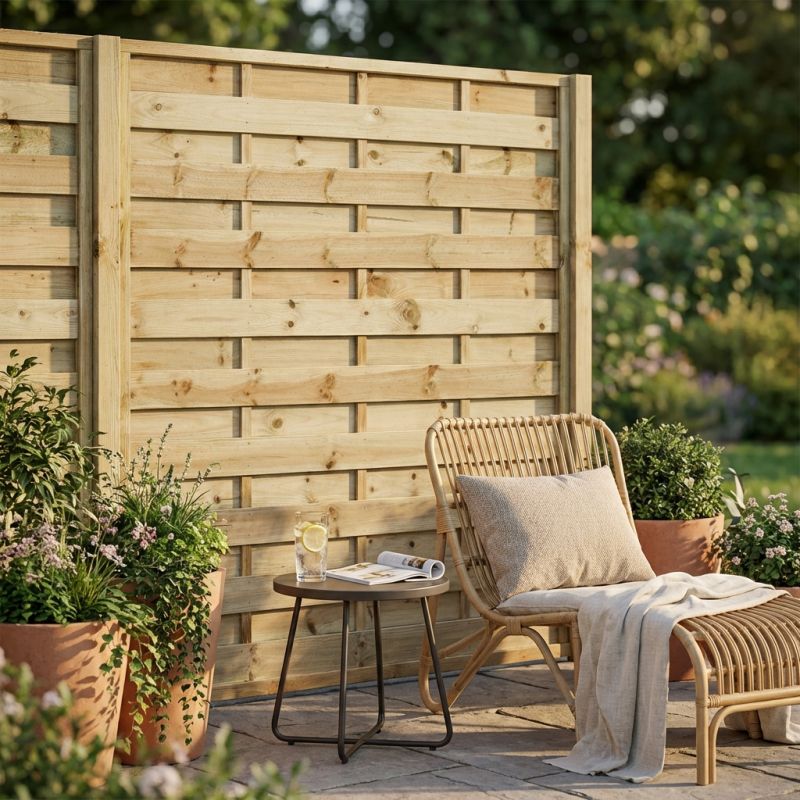 Frangivento da giardino in legno di pino impregnato in autoclave 90 x 180 cm