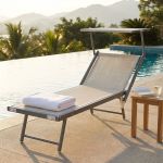 REMI - lettino mare prendisole pieghevole in alluminio con tettuccio