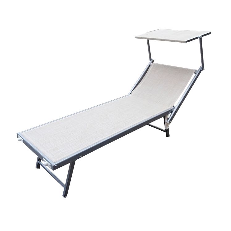 REMI - lettino mare prendisole pieghevole in alluminio con tettuccio