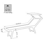 REMI - lettino mare prendisole pieghevole in alluminio con tettuccio