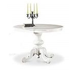 GORDON - tavolo da pranzo allungabile in legno massello tondo 120/158