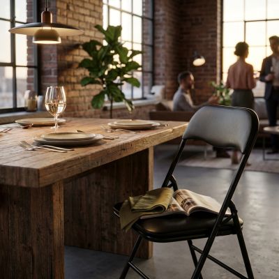 LUCIE - sedia pieghevole salvaspazio monocolor