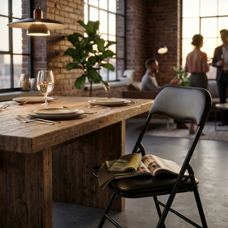 LUCIE - sedia pieghevole salvaspazio monocolor