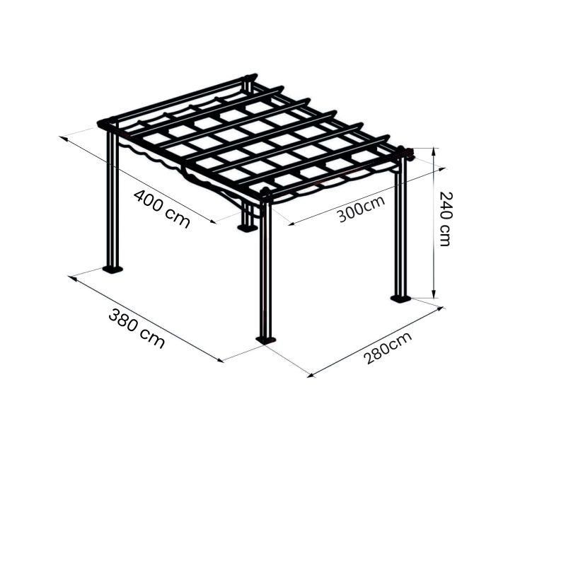 ARON - gazebo da giardino 3 x 4 m
