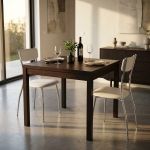 GARRETT - tavolo da pranzo moderno allungabile a libro 90 cm