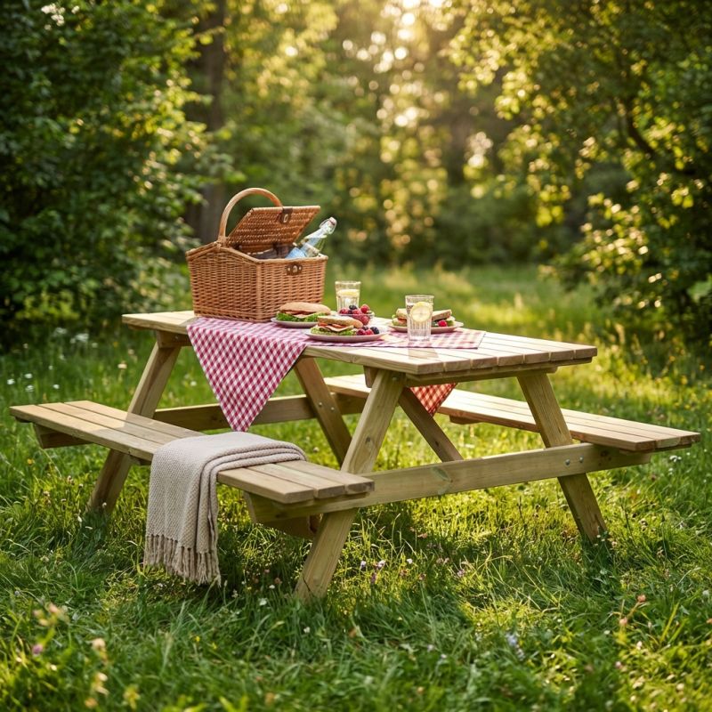 tavolo da pic nic in legno di pino impregnato in autoclave