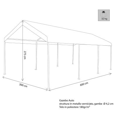 ATHESIS - gazebo per auto in acciaio