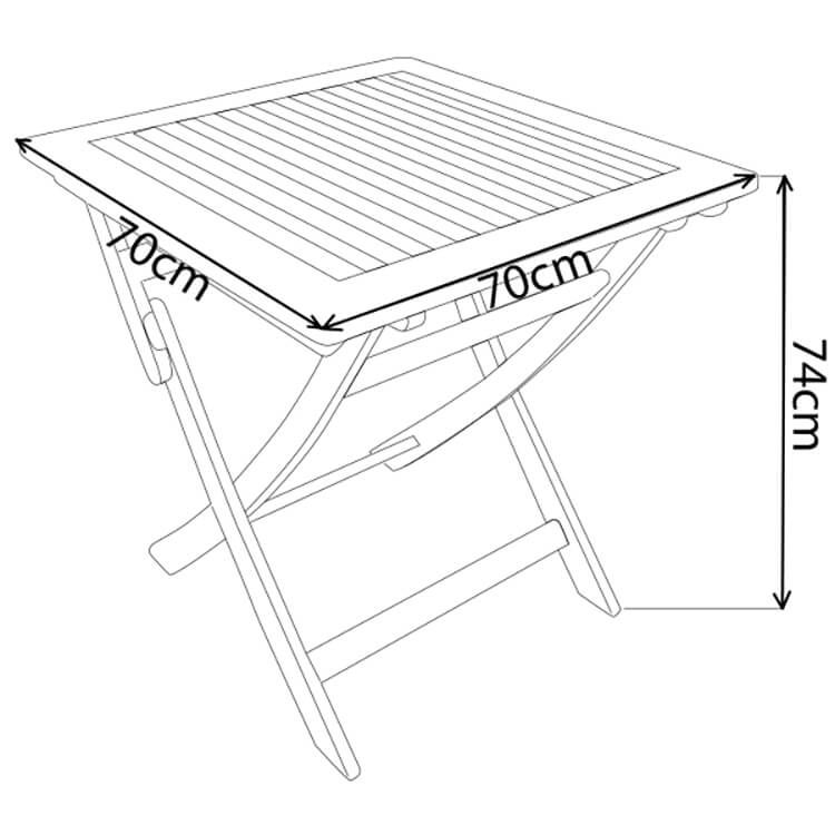 SOLEA - tavolino da giardino pieghevole in legno massiccio di acacia