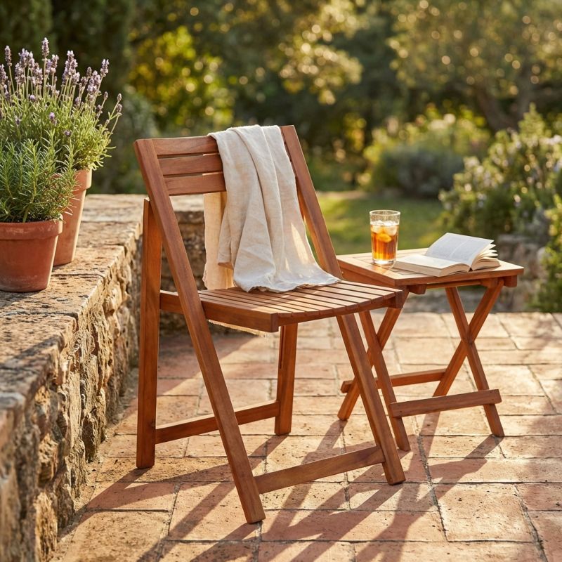 BEER - sedia da giardino pieghevole in legno