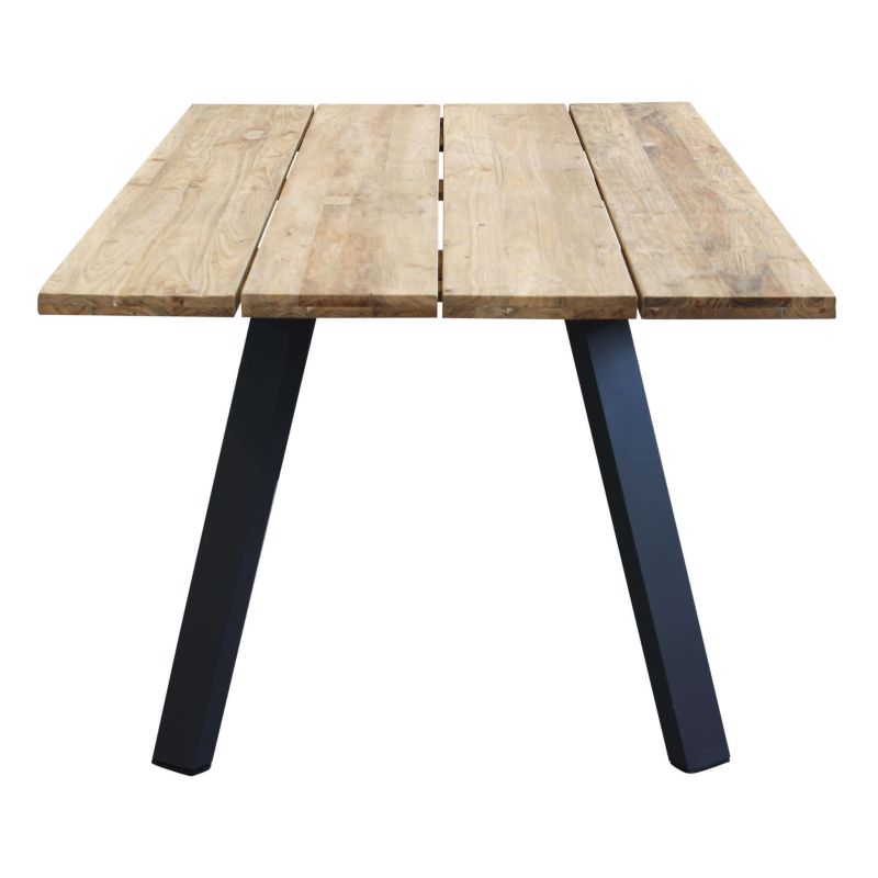 SALTUS - tavolo da giardino in alluminio e teak riciclato