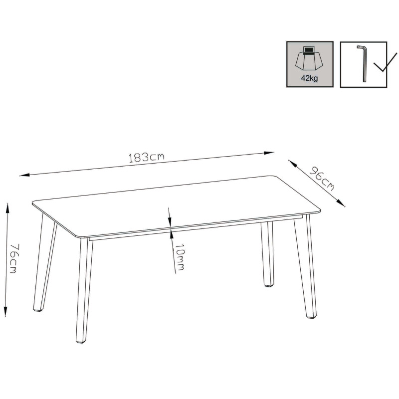 URANUS - tavolo da giardino in alluminio e laminato ad pressione hpl