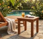 RIACO - tavolino quadrato da giardino in legno massiccio di acacia
