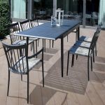 GARDENIA - sedia da giardino in alluminio e rattan sintetico impilabile