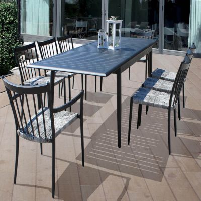 GARDENIA - sedia da giardino in alluminio e rattan sintetico impilabile