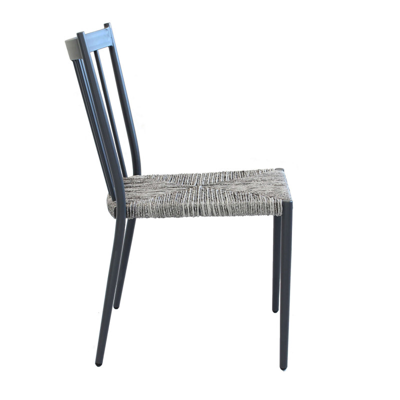 GARDENIA - sedia da giardino in alluminio e rattan sintetico impilabile