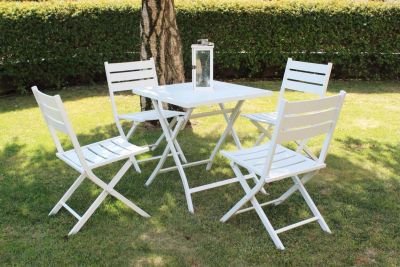 ABELUS - tavolo da giardino quadrato pieghevole salvaspazio in alluminio