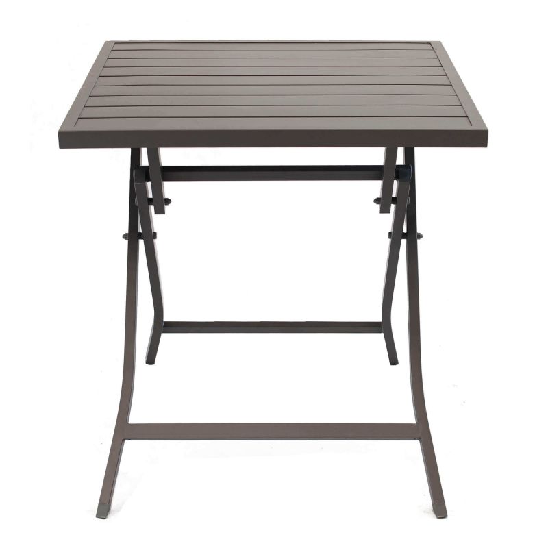 ABELUS - tavolo da giardino quadrato pieghevole salvaspazio in alluminio