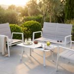 EXSILIUM - salotto da giardino 4 posti in alluminio