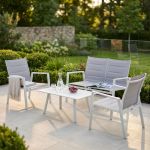 EXSILIUM - salotto da giardino 4 posti in alluminio
