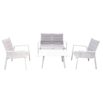 EXSILIUM - salotto da giardino 4 posti in alluminio