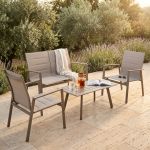 EXSILIUM - salotto da giardino 4 posti in alluminio