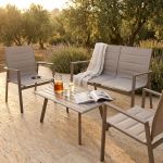 EXSILIUM - salotto da giardino 4 posti in alluminio