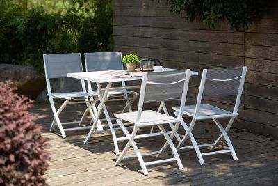 GAJA - sedia da giardino in alluminio e textilene pieghevole salvaspazio