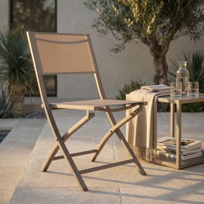 GAJA - sedia da giardino in alluminio e textilene pieghevole salvaspazio