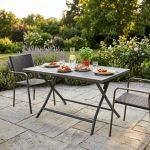 ABELUS - tavolo da giardino pieghevole salvaspazio in alluminio