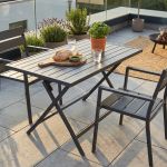 ABELUS - tavolo da giardino pieghevole salvaspazio in alluminio