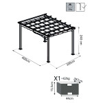 ARON - gazebo da giardino 3 x 3 m