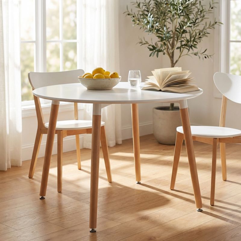 THOMAS - tavolo da pranzo scandinavo rotondo