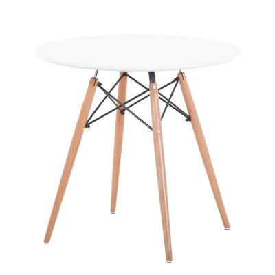 VALENTIN - tavolo da pranzo in legno con piano in abs tondo 80