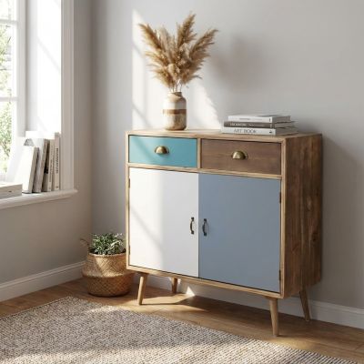 ADELINE - mobiletto 2 ante e 2 cassetti in mdf multicolor