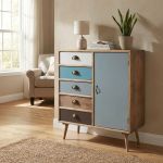 ADELINE - mobiletto 1 anta e 5 cassetti in mdf multicolor