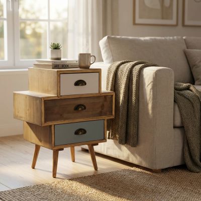 ADELINE - mobiletto 3 cassetti in mdf multicolor