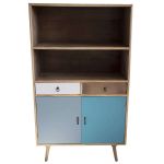 ADELINE - mobiletto 2 ripiani 2 ante e 2 cassetti in mdf multicolor