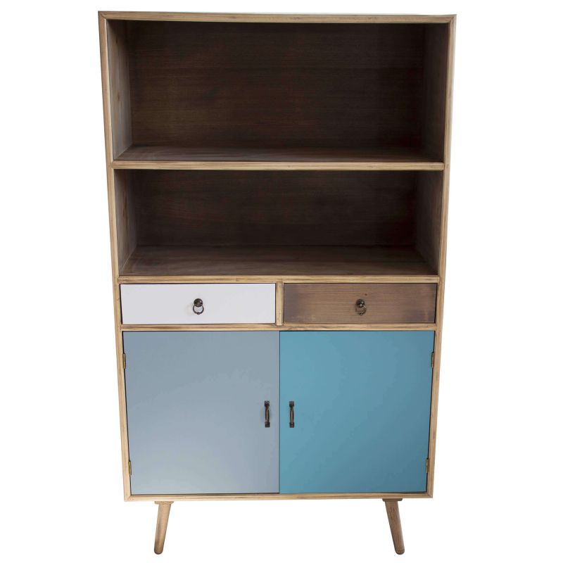 ADELINE - mobiletto 2 ripiani 2 ante e 2 cassetti in mdf multicolor