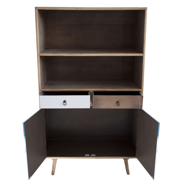 ADELINE - mobiletto 2 ripiani 2 ante e 2 cassetti in mdf multicolor