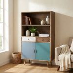 ADELINE - mobiletto 2 ripiani 2 ante e 2 cassetti in mdf multicolor