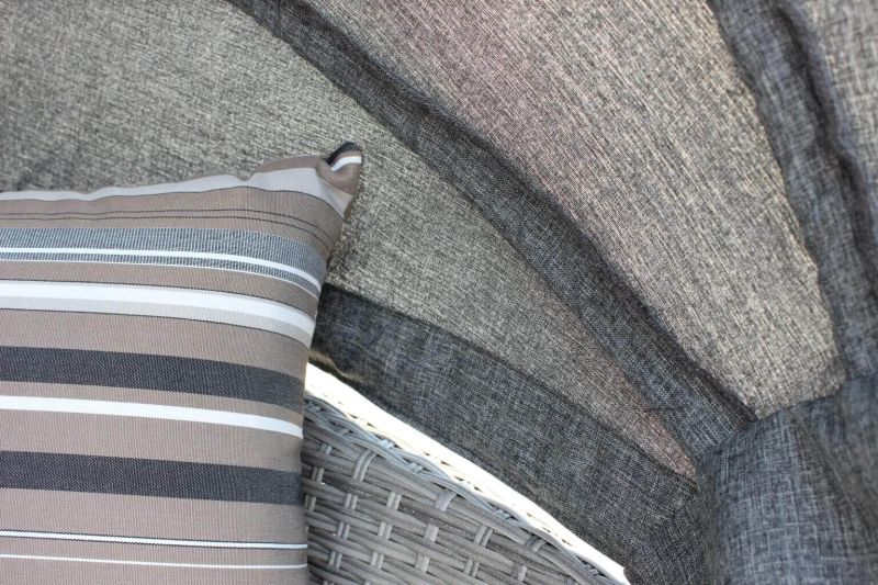 MARS - divano da giardino circolare completo di cuscino intreccio in rattan sintetico