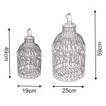 SALOMON - set 2 gabbie tonde stile provenzale in ferro verniciato