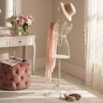 appendiabiti da terra stile provenzale in ferro verniciato cm 38 x 29 x 176 h