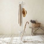 appendiabiti da terra con portaombrelli stile provenzale in ferro verniciato cm 25 x 183 h
