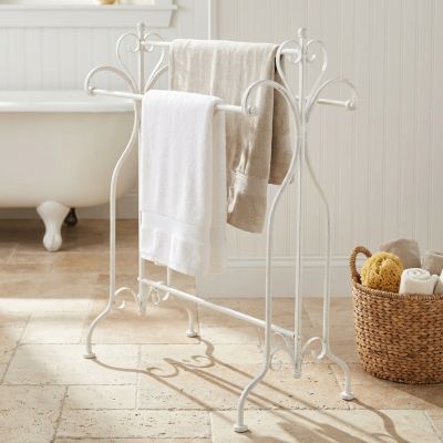 porta asciugamani stile provenzale in ferro verniciato cm 68 x 37 x 90 h