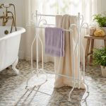 porta asciugamani stile provenzale in ferro verniciato cm 68 x 37 x 90 h