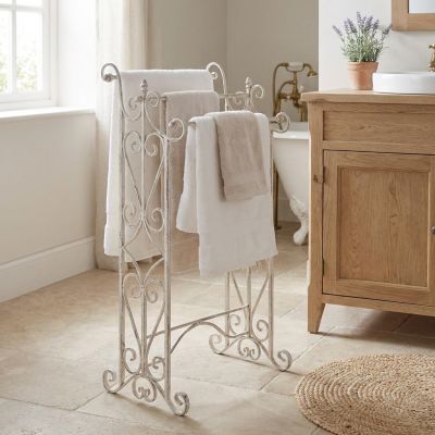 porta asciugamani stile provenzale in ferro verniciato cm 44 x 34 x 90 h
