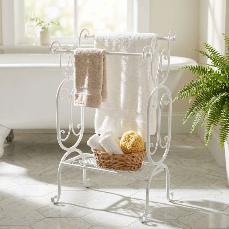 Portasciugamani in acciaio cm 49 x 32 x 79,5 h