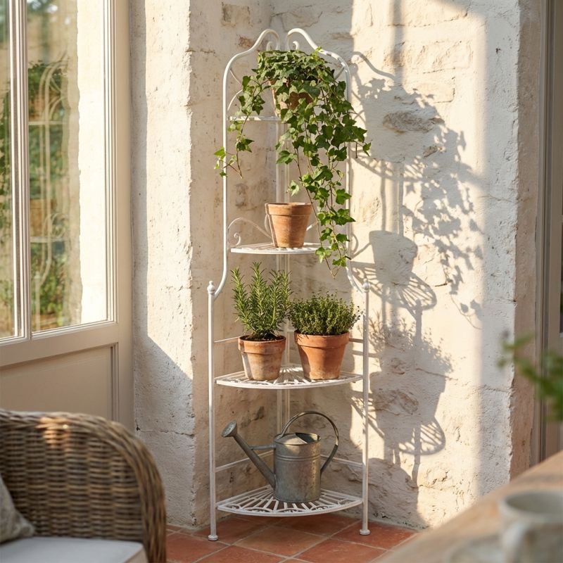 DOMINIQUE - scaffale 4 piani stile provenzale in ferro verniciato